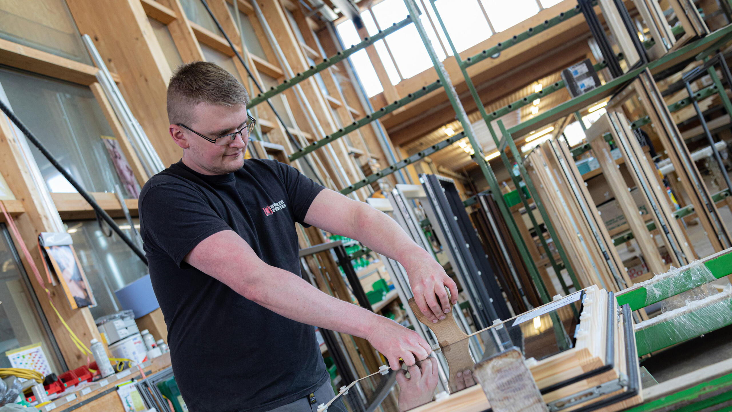 Böhler Fenster Mitarbeiter bei der Arbeit